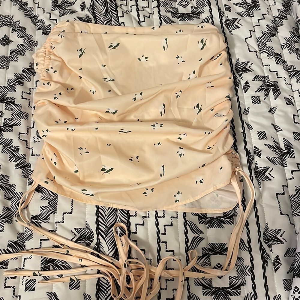 Spring Floral Scrunch Skirt